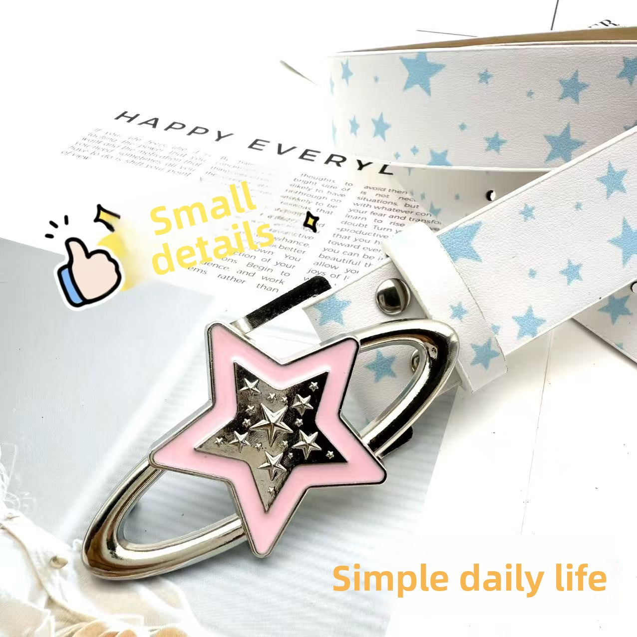 New Y2K Sweet Girl Star Buckle Belt