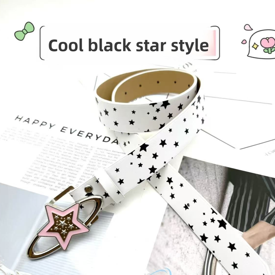 New Y2K Sweet Girl Star Buckle Belt