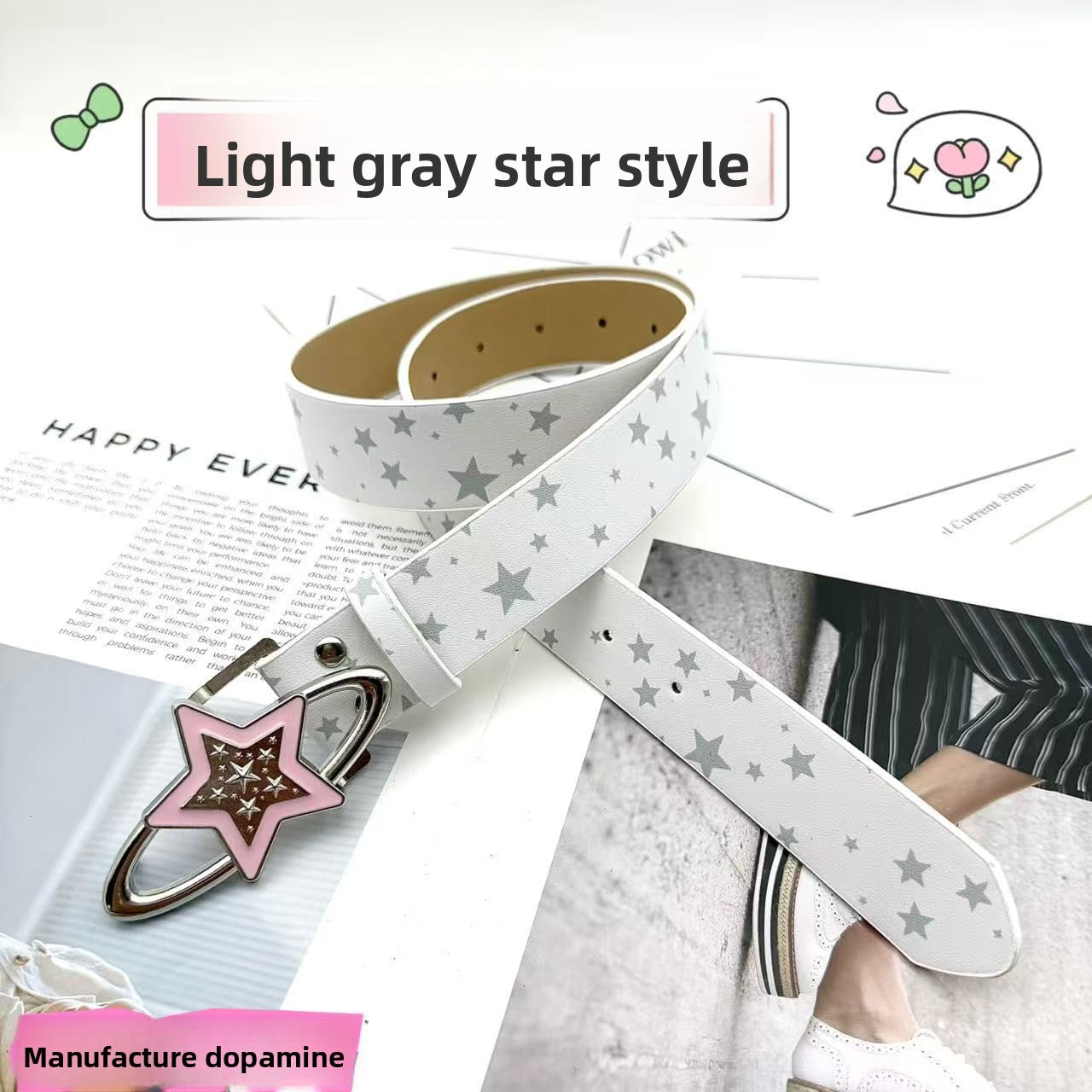 New Y2K Sweet Girl Star Buckle Belt