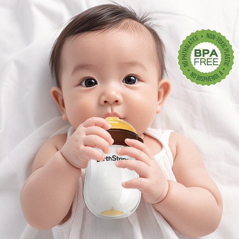 Newborn Anti-Colic Glass Baby Bottle with Wide Mouth