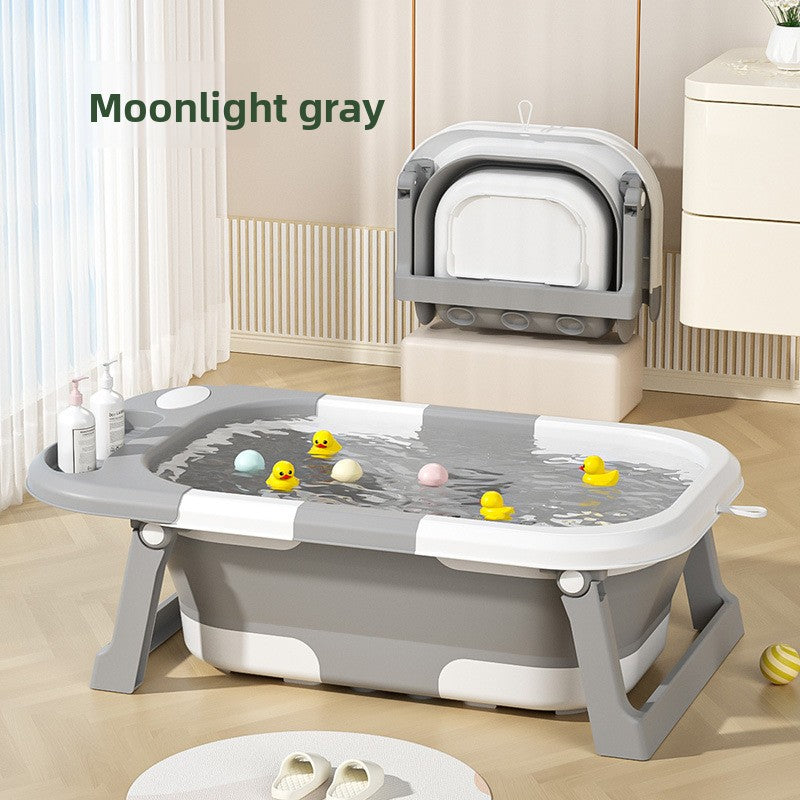 Newborn Baby Bath Tub with Temperature Sensor and Foldable Design