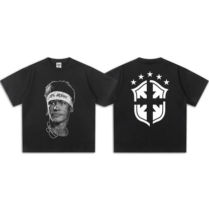 Neymar American Football Printed Heavy-duty Short-sleeved T-shirt