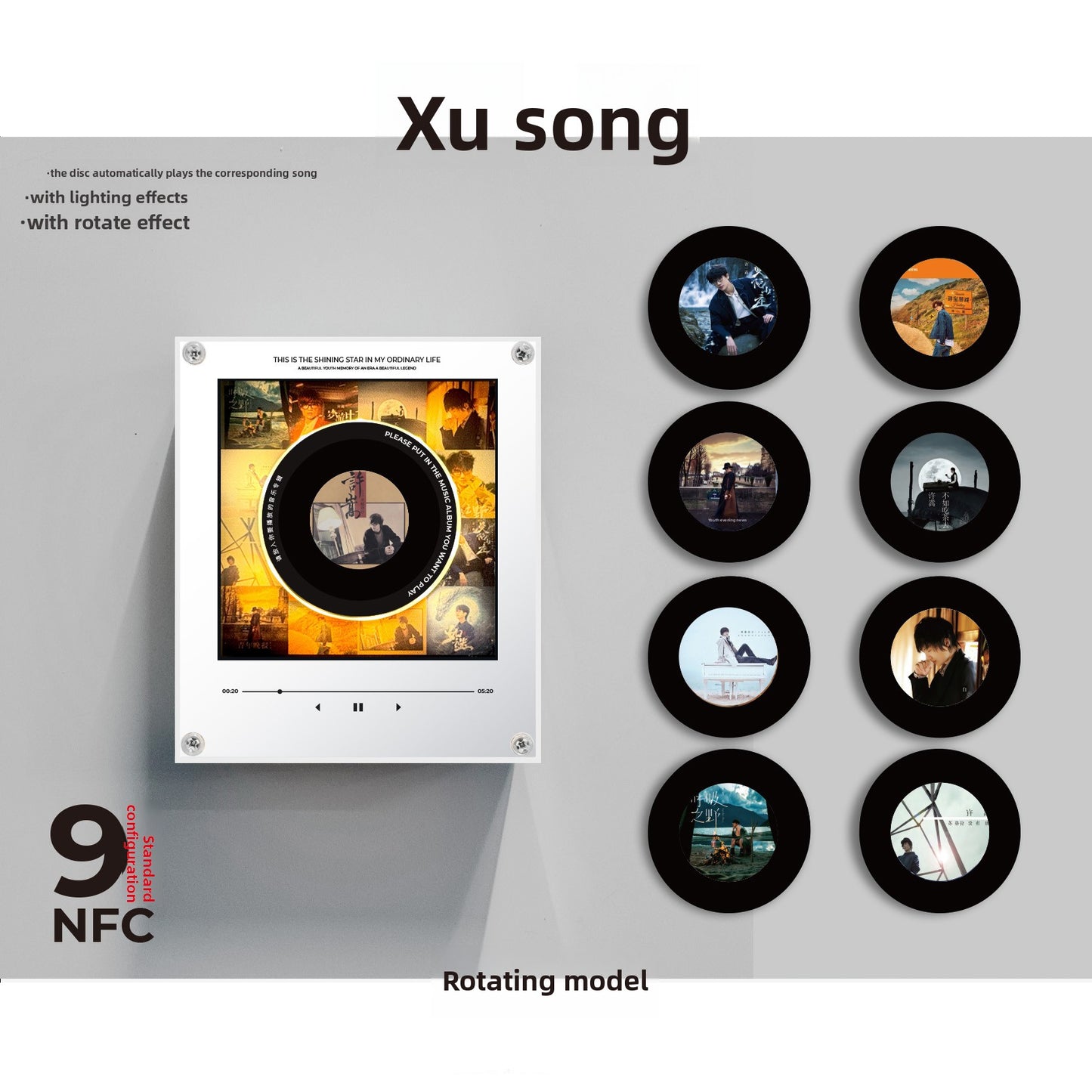 NFC Music Playing Rotating Refrigerator Magnet