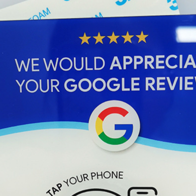 NFC Review Card Acrylic Table Sticker