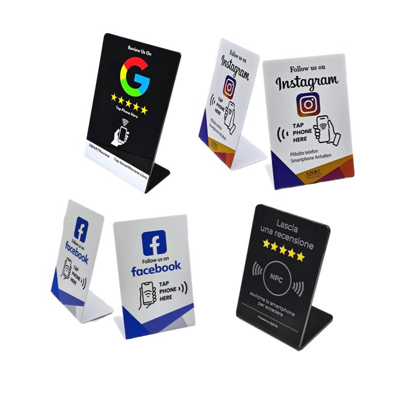 Nfc review card standing sign