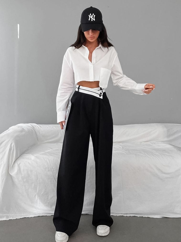 Niche Design Wide-Leg Trousers