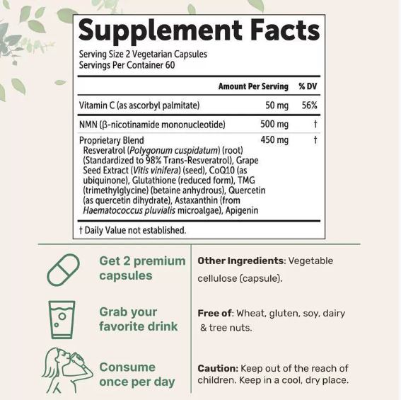 Nicotinamide Mononucleotide Supplement Capsules