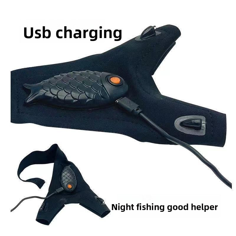 Night fishing with a flashlight glove