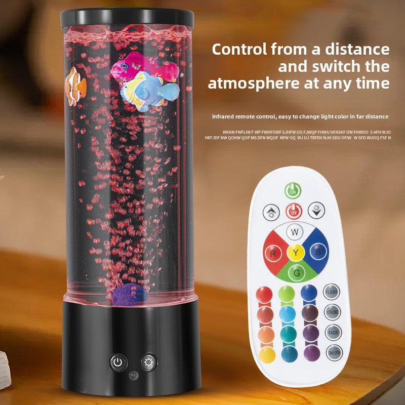 Nightlight with glowing bubbles