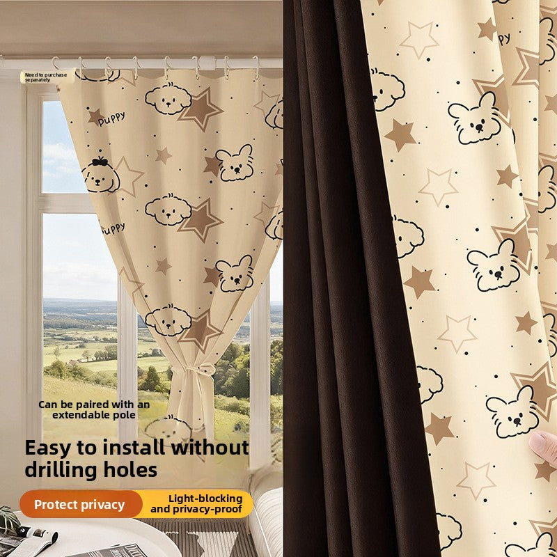 No Drill Installation Semi Blackout Curtains