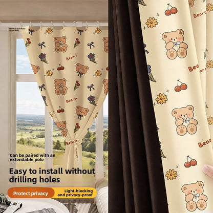 No Drill Installation Semi Blackout Curtains