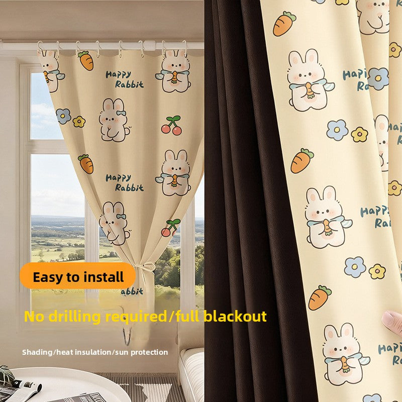 No Drill Installation Semi Blackout Curtains