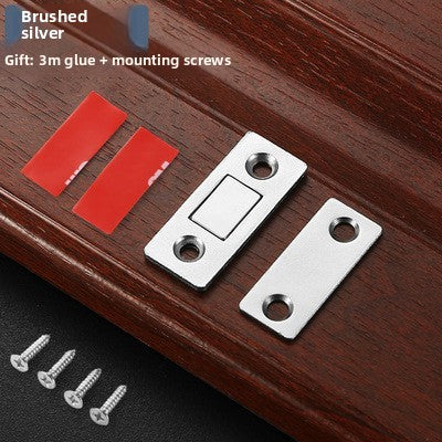 No-drill magnetic sliding door self-closing patch