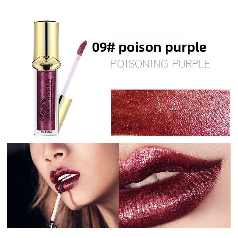 Non-Cup Metallic Pearl Matte Liquid Lipstick