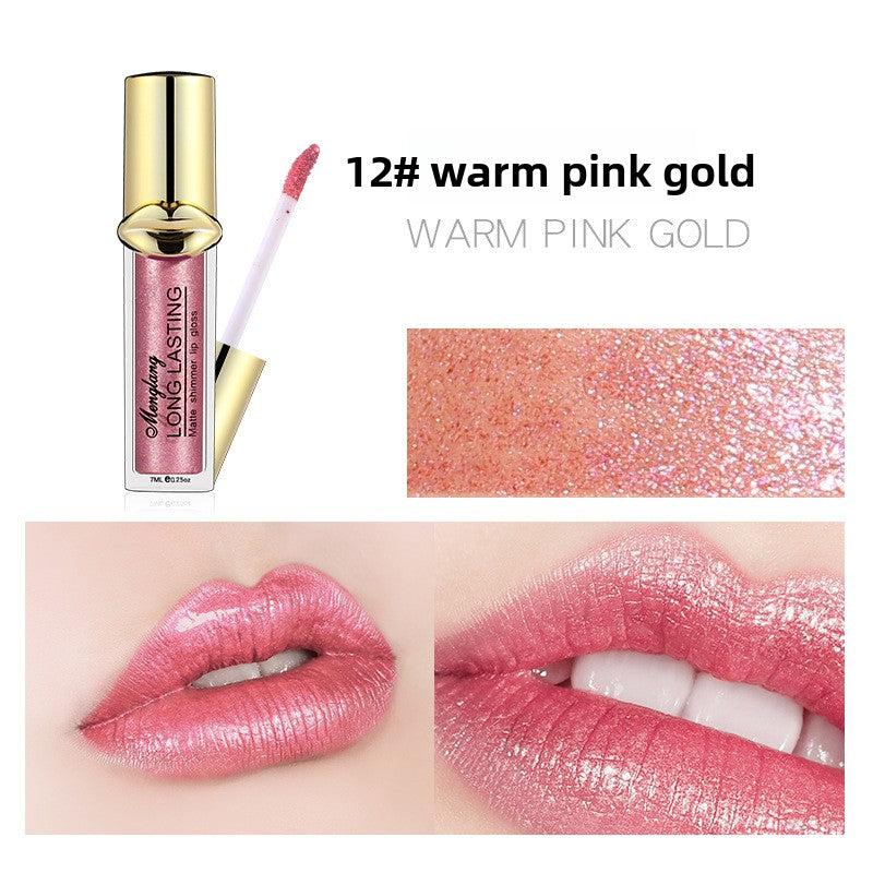 Non-Cup Metallic Pearl Matte Liquid Lipstick