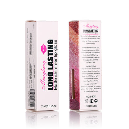 Non-Cup Metallic Pearl Matte Liquid Lipstick