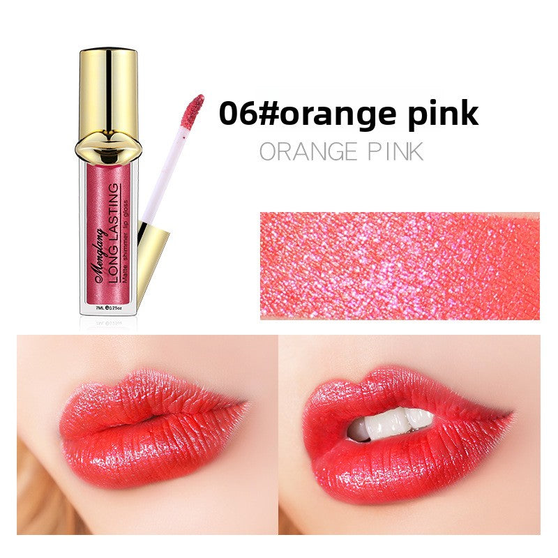 Non-Cup Metallic Pearl Matte Liquid Lipstick