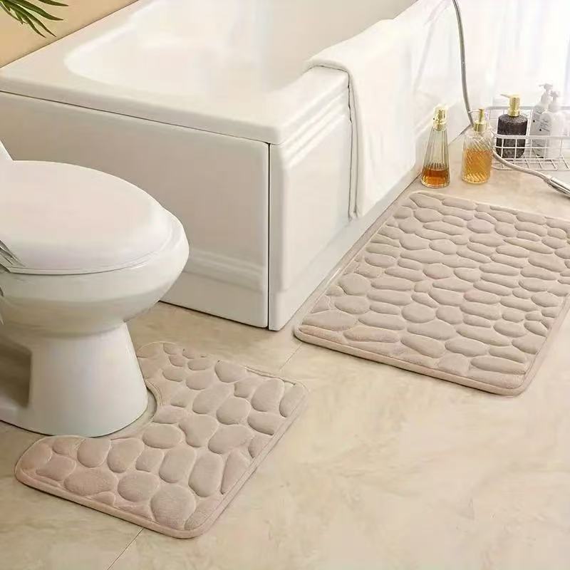 Non-Slip Absorbent Coral Velvet Toilet Floor Mat