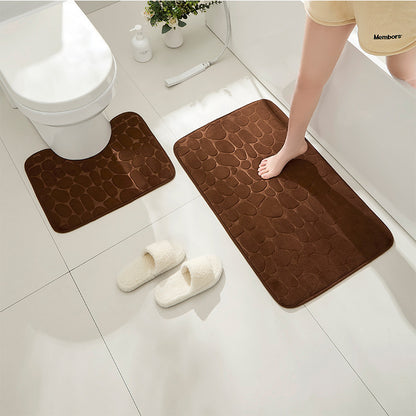 Non-Slip Absorbent Coral Velvet Toilet Floor Mat
