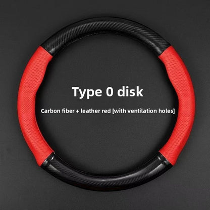 Non-Slip Carbon Fiber Steering Wheel Cover