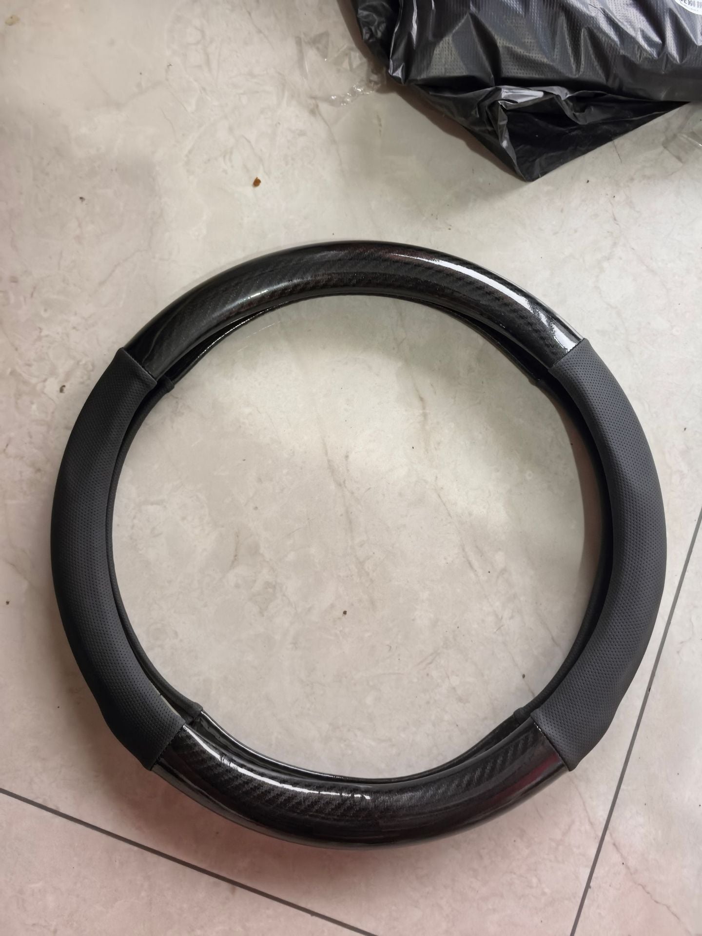 Non-Slip Carbon Fiber Steering Wheel Cover
