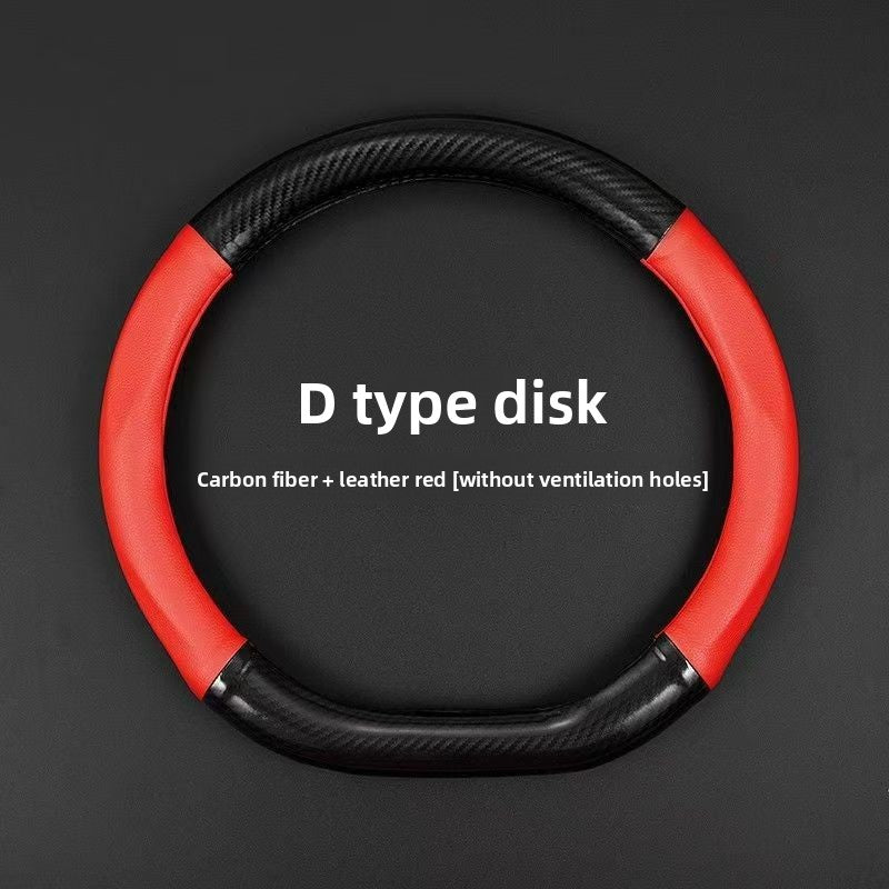 Non-Slip Carbon Fiber Steering Wheel Cover
