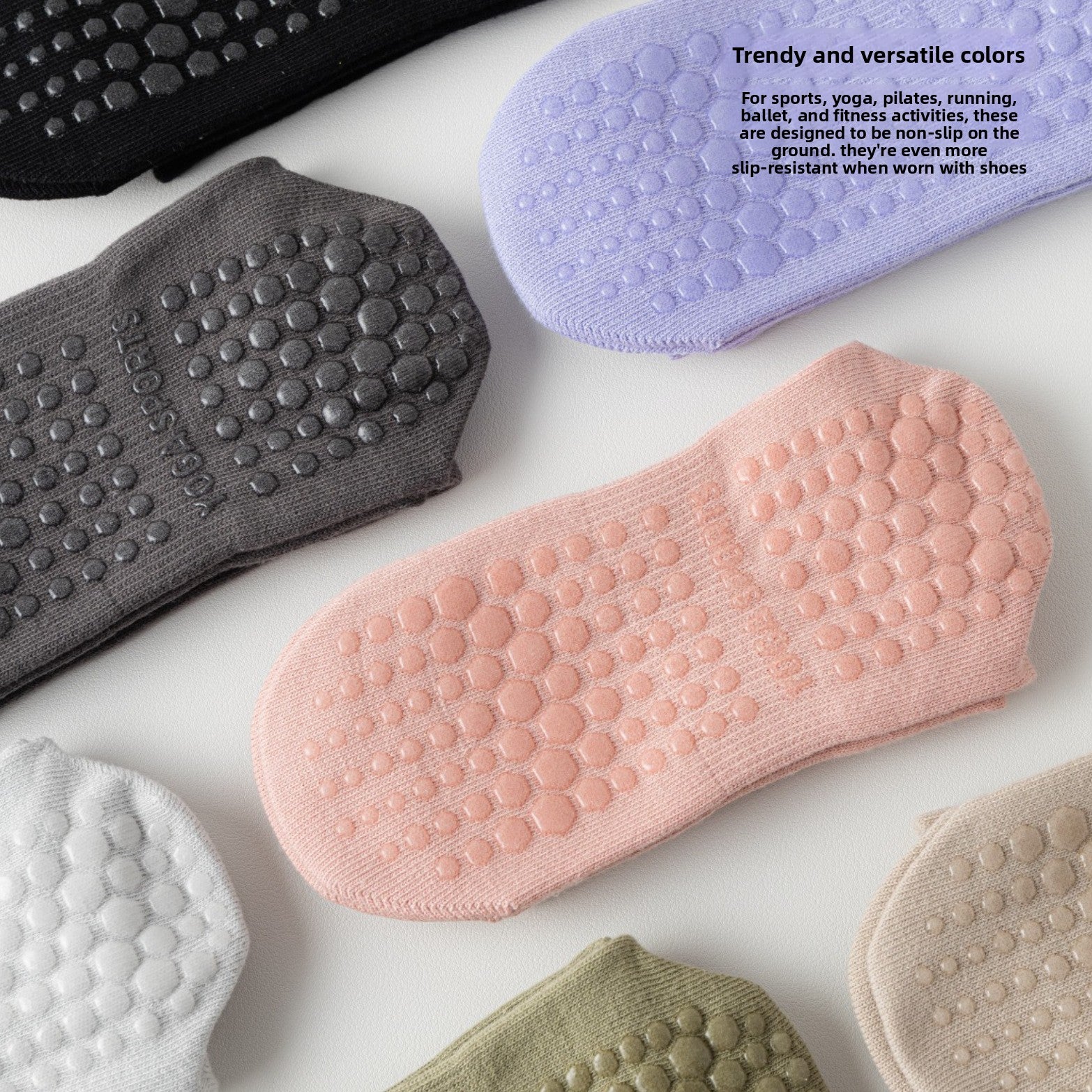 Non-Slip Cotton Yoga Socks for Women