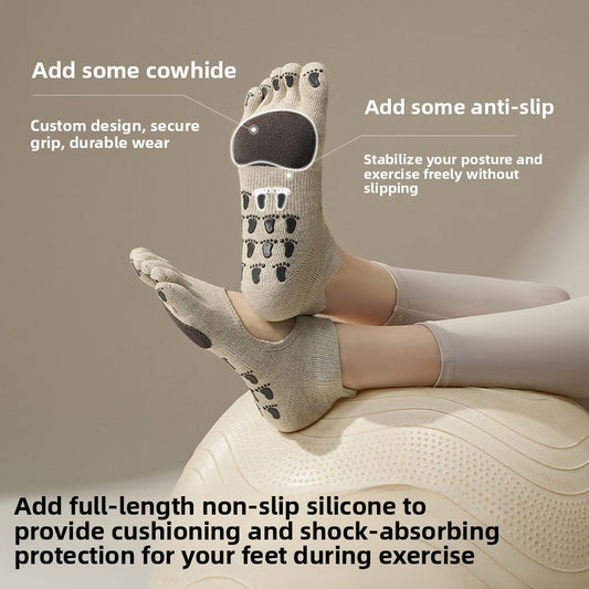 Non-Slip Pilates Five-Toe Socks for Women