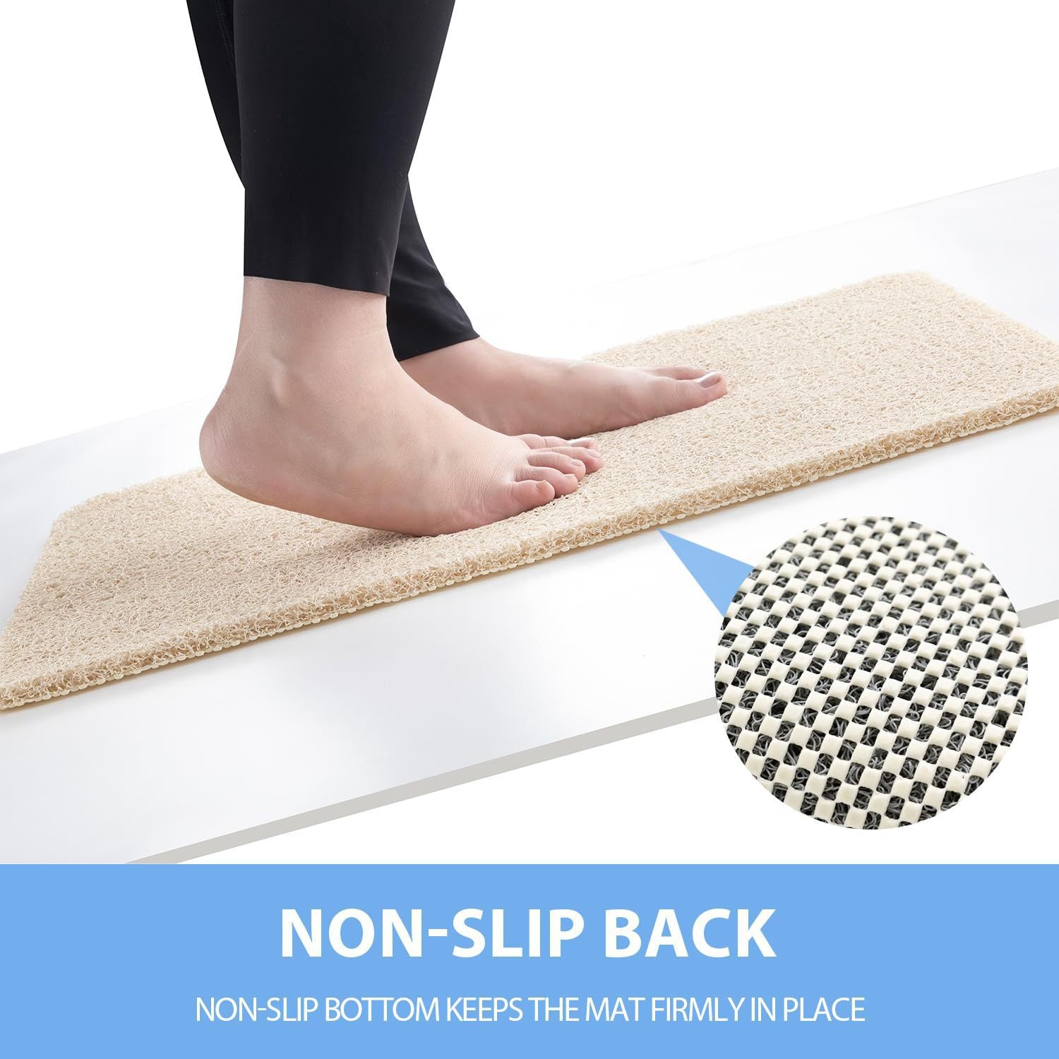 Non-slip PVC Luffa Shower Mat