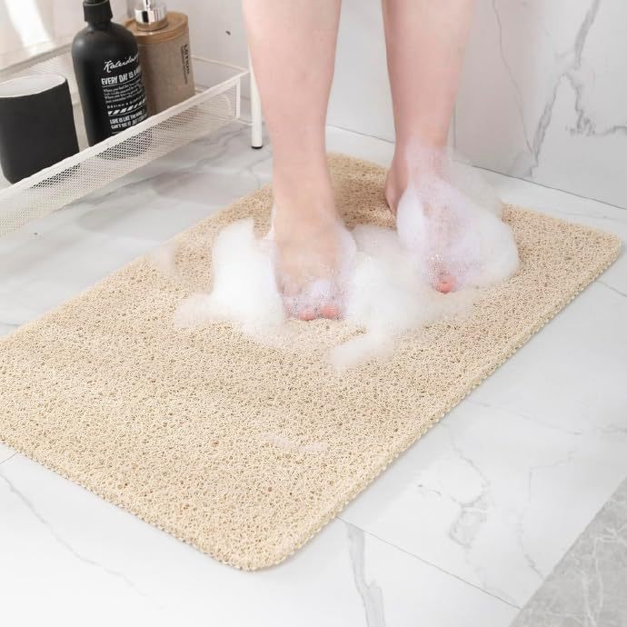 Non-slip PVC Luffa Shower Mat