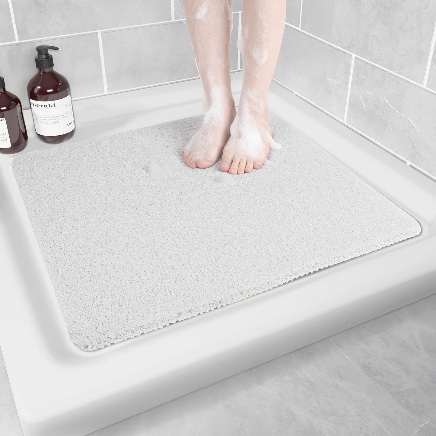 Non-slip PVC Luffa Shower Mat