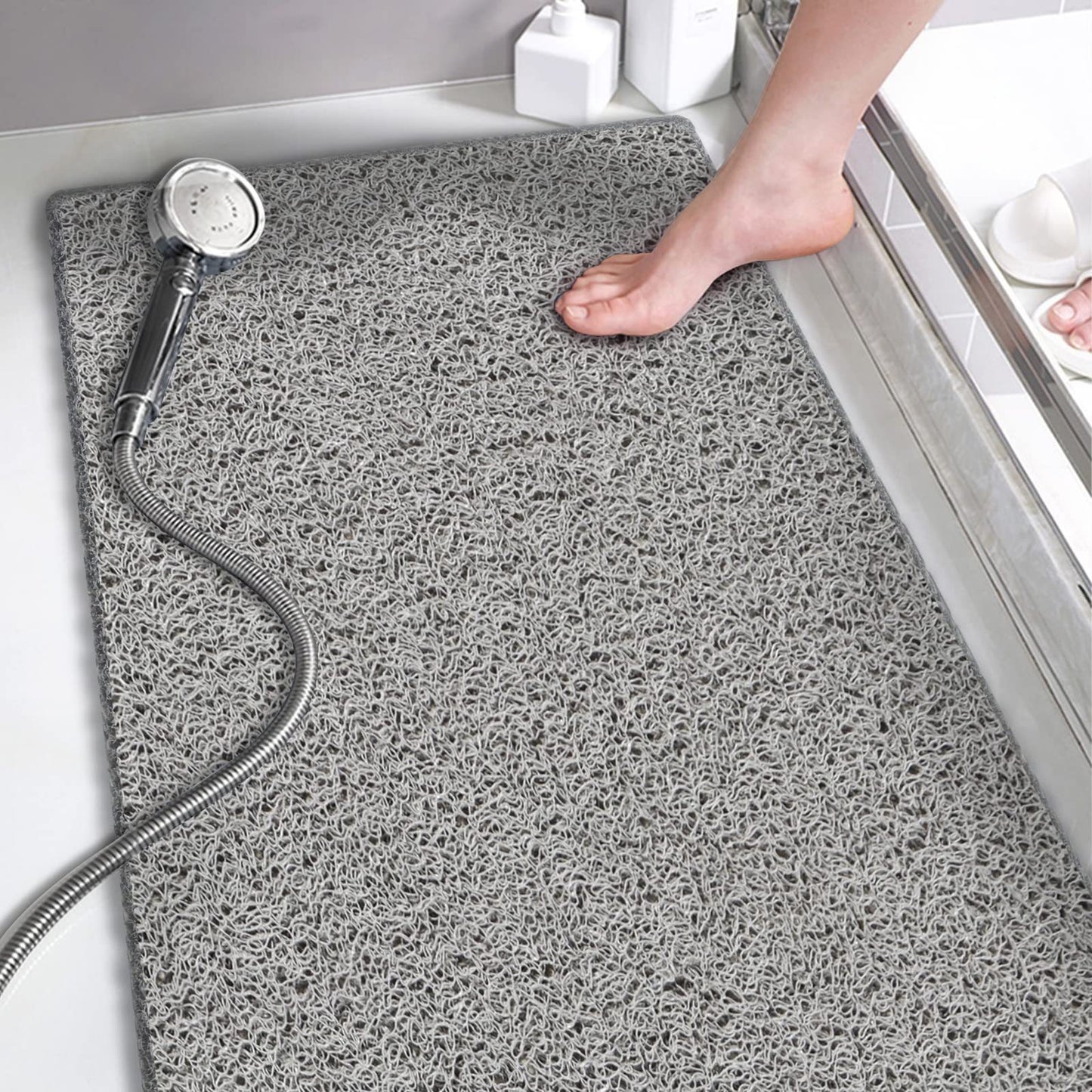 Non-slip PVC Luffa Shower Mat