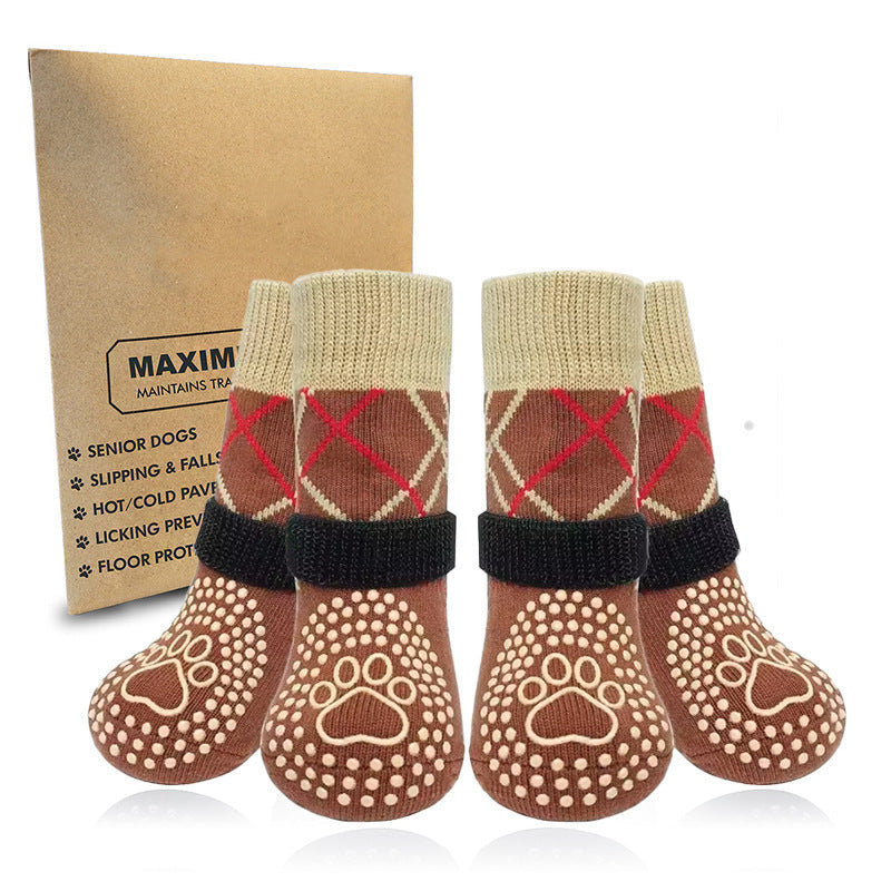 Non-Slip Reflective Dog Socks for Medium Large Breeds