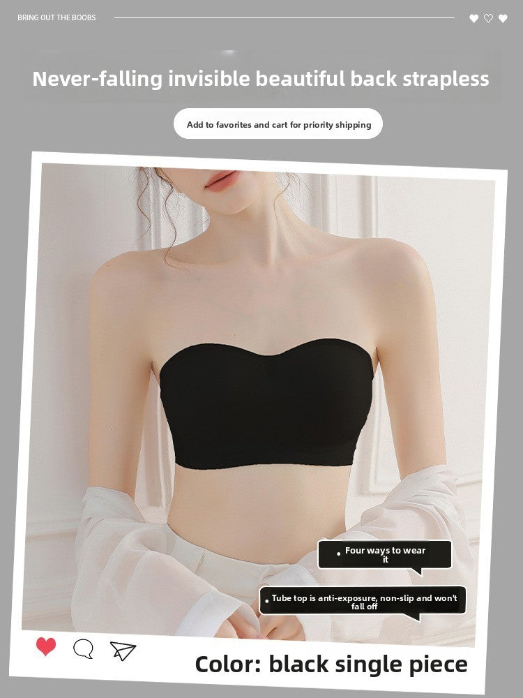 Non-Slip Strapless Push-Up Bra