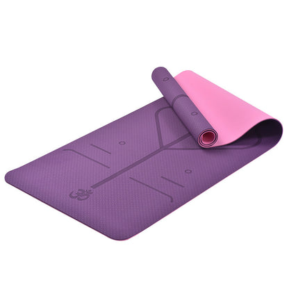 Non-Slip TPE Yoga Mat with Alignment Guide