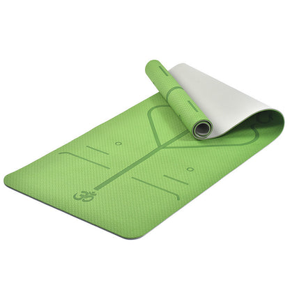Non-Slip TPE Yoga Mat with Alignment Guide
