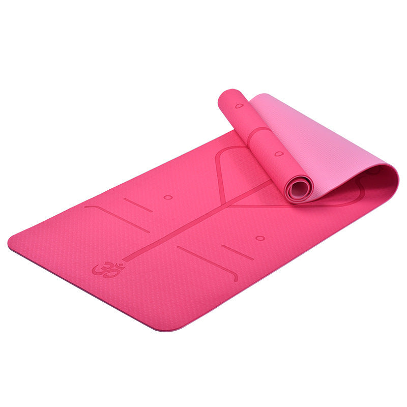 Non-Slip TPE Yoga Mat with Alignment Guide
