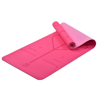 Non-Slip TPE Yoga Mat with Alignment Guide