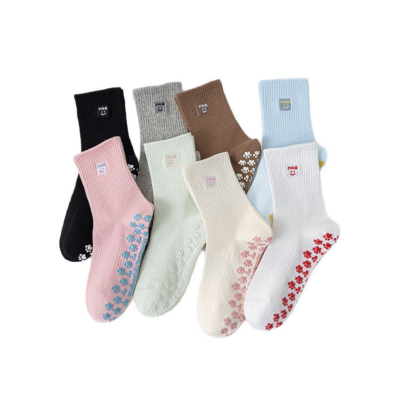 Non-Slip Yoga Socks with Embroidery