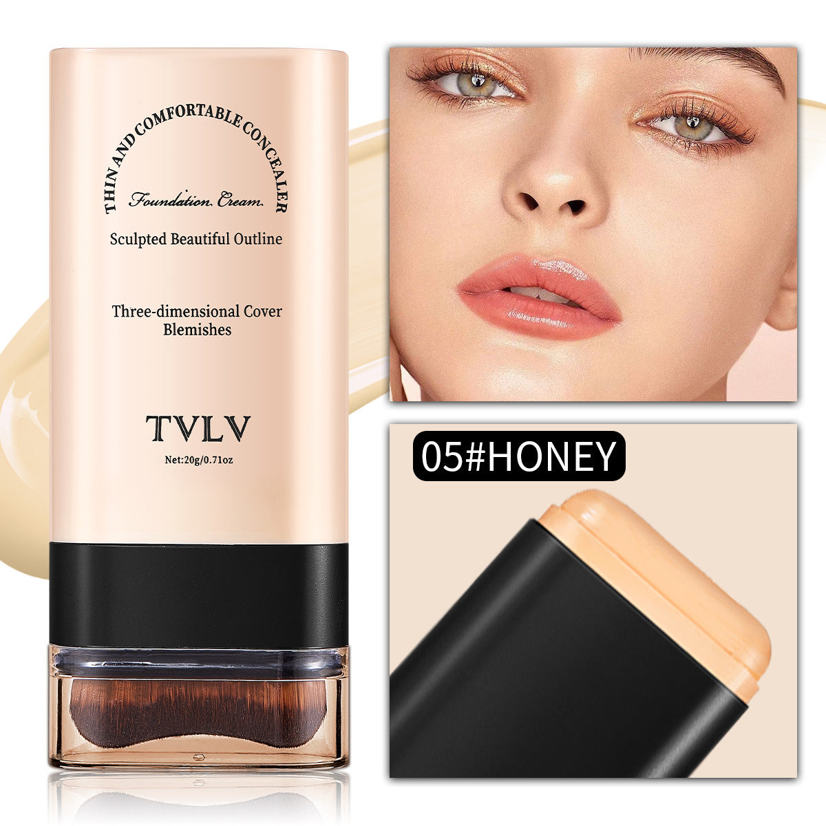 Non-smudging double-headed foundation cream