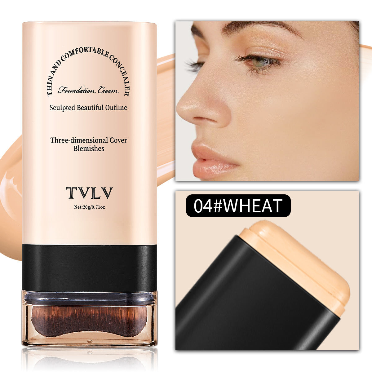 Non-smudging double-headed foundation cream