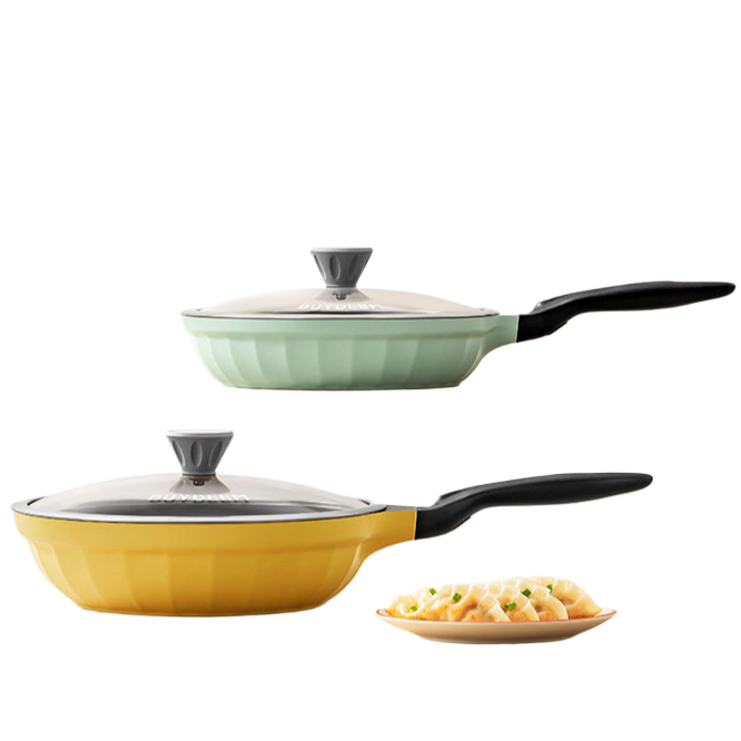 Non-Stick Stainless Steel Frying Pan with Glass Lid