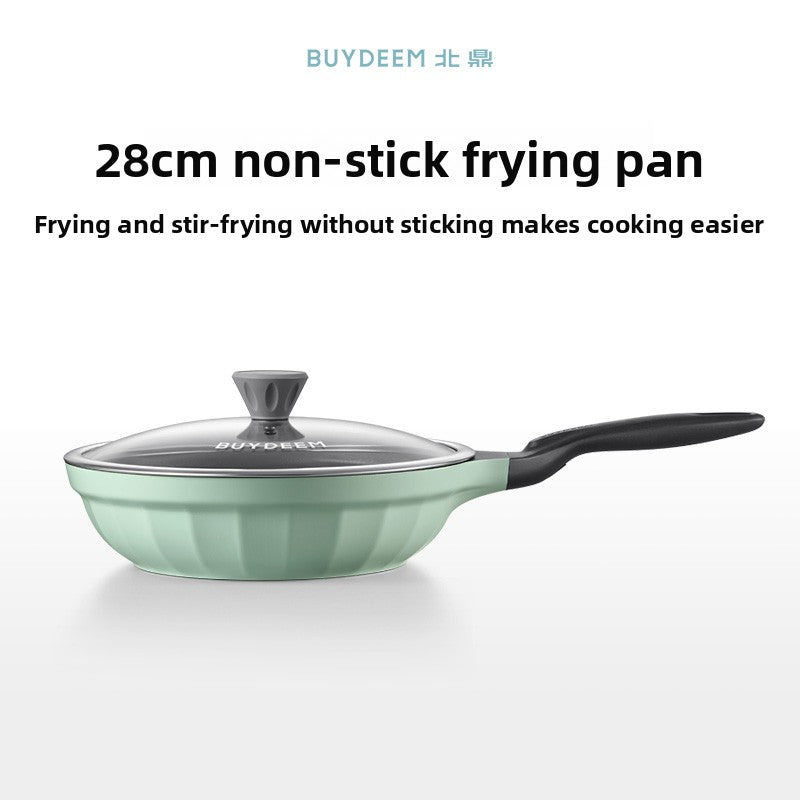 Non-Stick Stainless Steel Frying Pan with Glass Lid