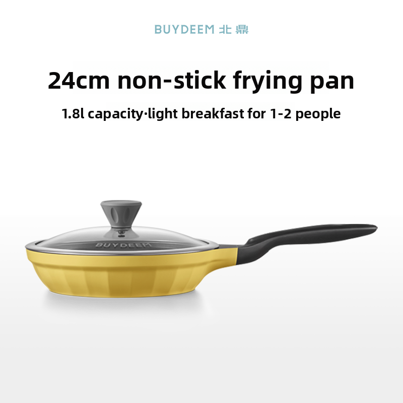 Non-Stick Stainless Steel Frying Pan with Glass Lid