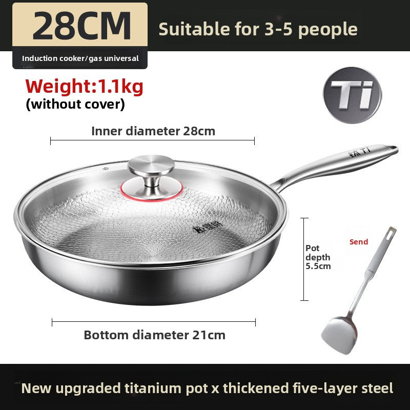 Non-stick uncoated frying pan for home use