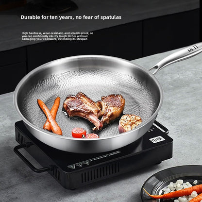 Non-stick uncoated frying pan for home use