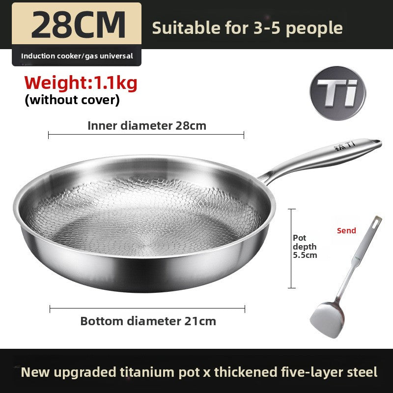 Non-stick uncoated frying pan for home use