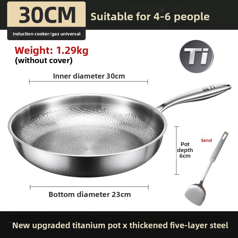 Non-stick uncoated frying pan for home use