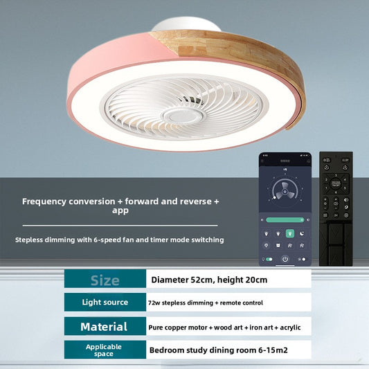 Nordic Ceiling Fan Light with Remote Control and Dimmable LED