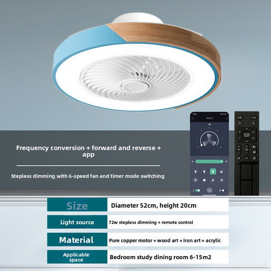 Nordic Ceiling Fan Light with Remote Control and Dimmable LED